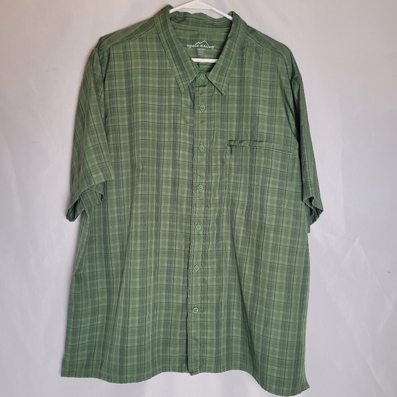 Eddie Bauer Lot Of 2 Men's Short Sleeve Button Up Plaid Shirts Size XXL - Picture 8 of 14